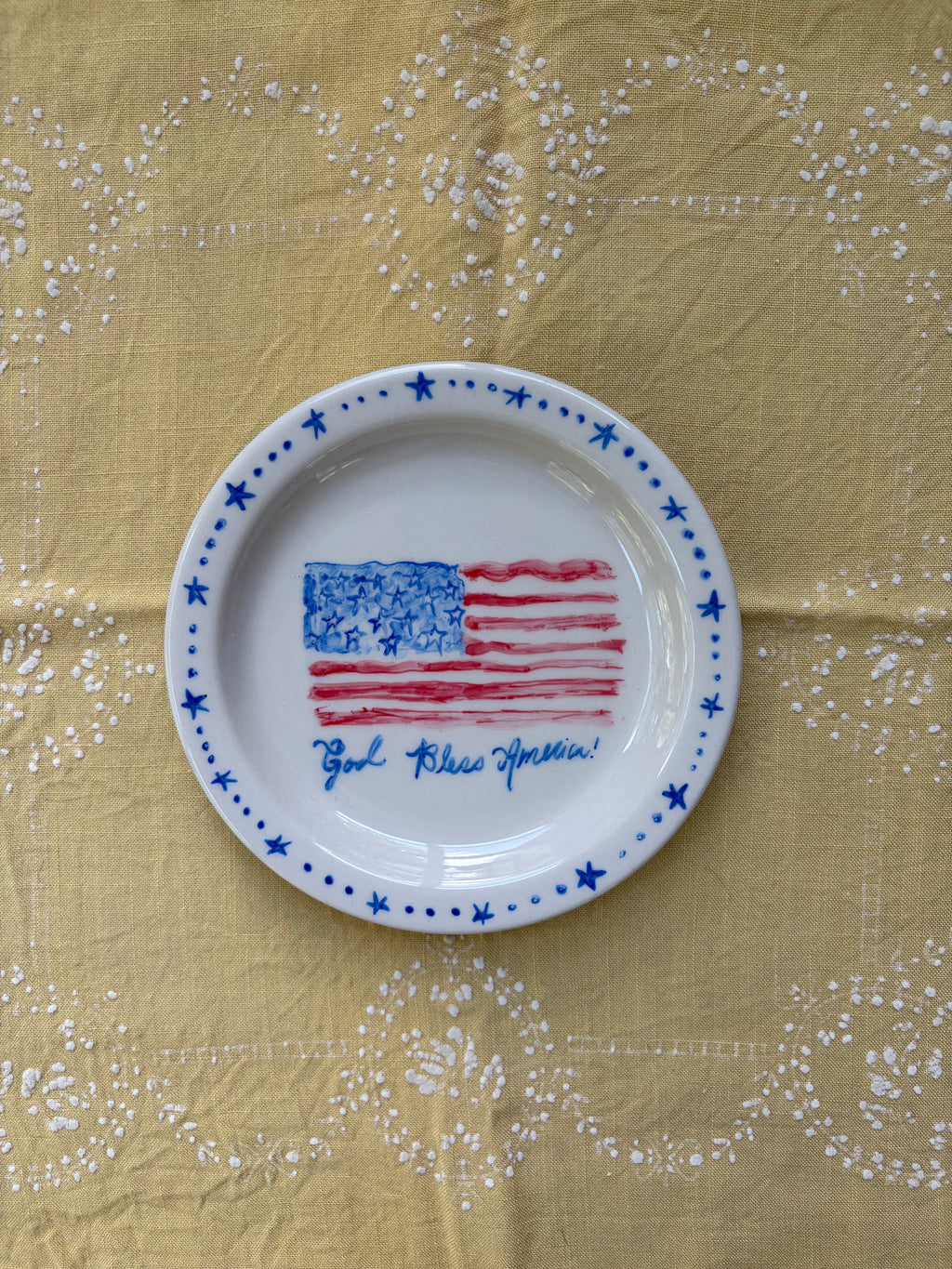 God Bless America Flag Plate