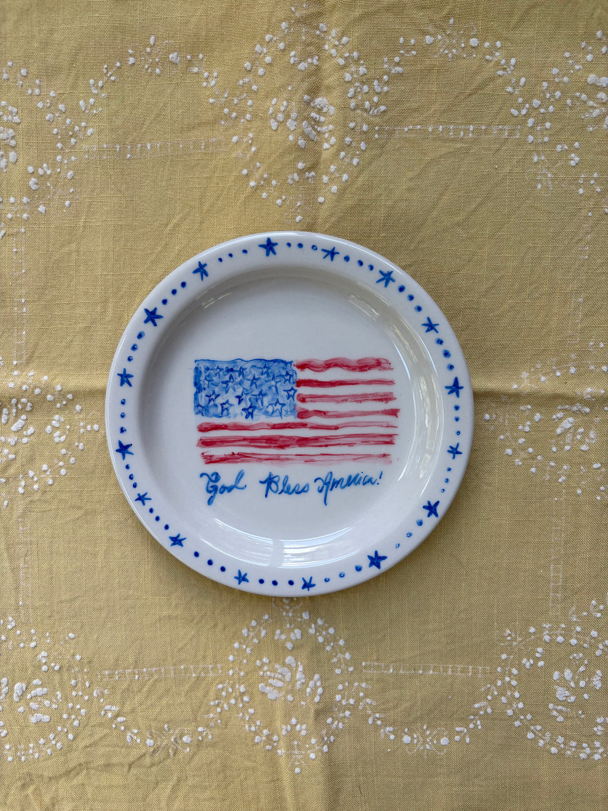 God Bless America Flag Plate