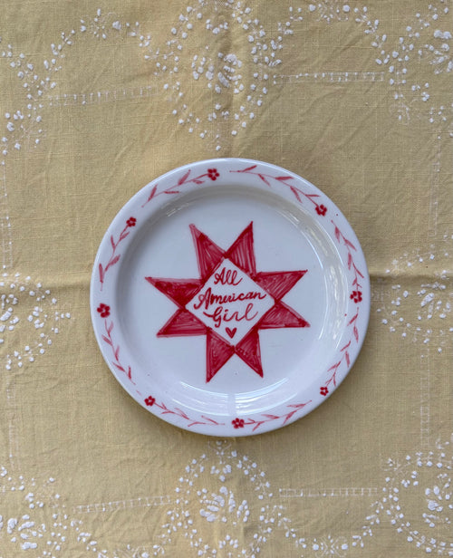 All American Girl Quilt Block Plate