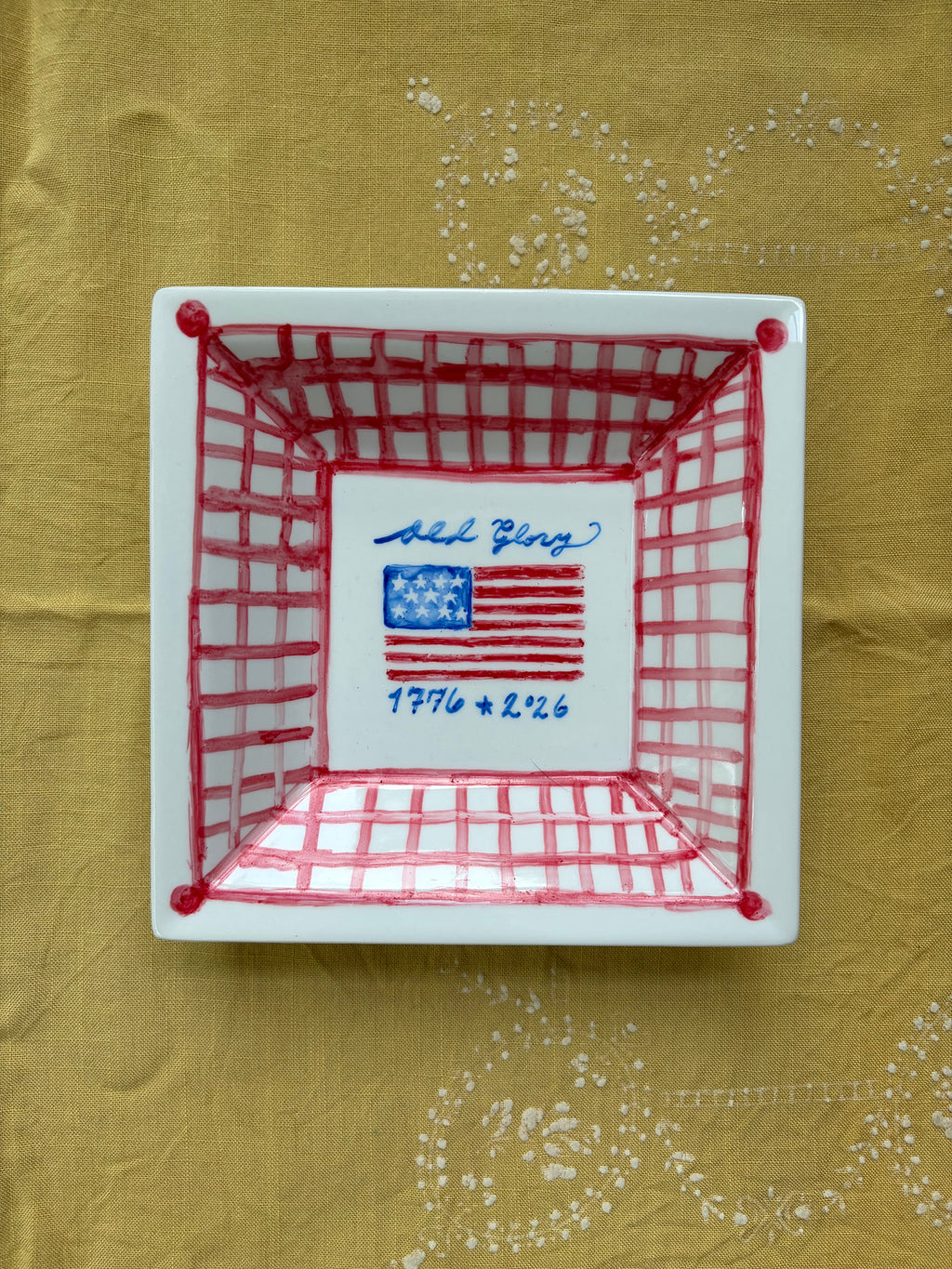 Old Glory Checkered Dish