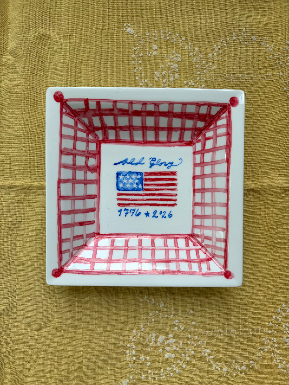 Old Glory Checkered Dish